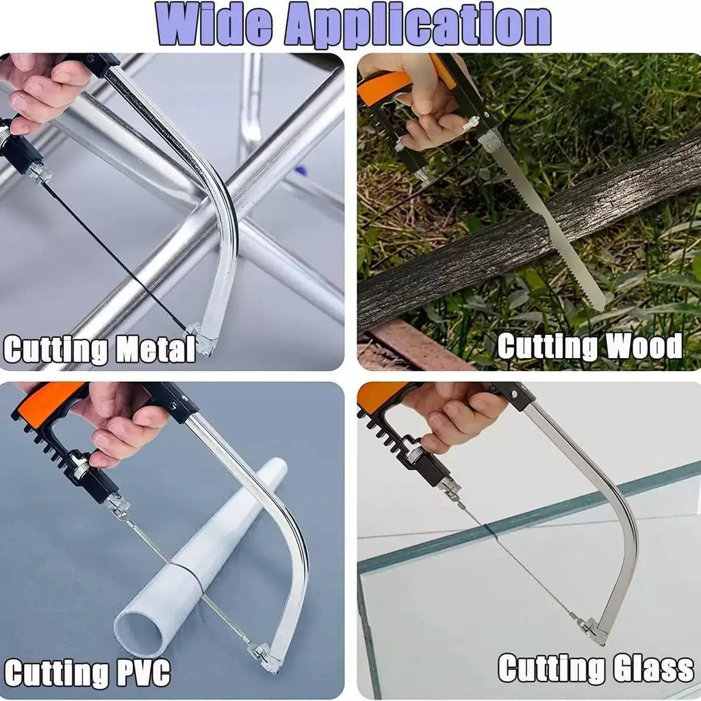 Hacksaw Set, 12 inch Steel Saw with Replaceable Saw Blades and Metal Miter, 3pcs Handsaws (Hacksaw Frame, Mini Hacksaw) for Wood