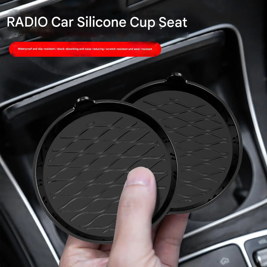 Car Silicone Cup Holder, Universal Round Car Interior Storage Compartment Anti-Slip Mat
