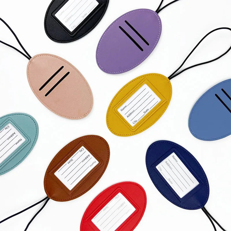 PU Leather Mini Cute Luggage Tag Name ID Label Boarding Pass Luggage Tags Suitcase Tag Travel Accessories