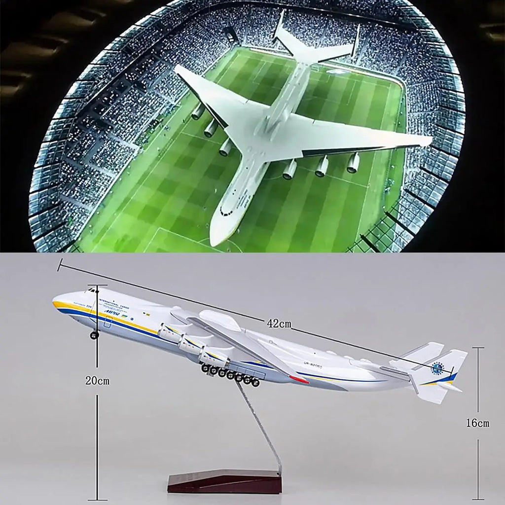 1:200 Scale AN225 Model Airplane Openable Cabin 17-inch Length Resin Aircraft Model Toy for Gifts and Collections