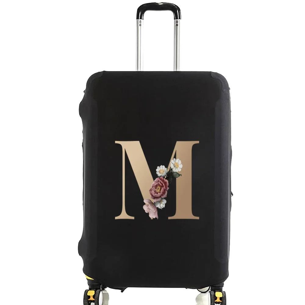 Travel Suitcase Protective Covers Thick Elastic Luggage Cover Protector for 18"-28"Baggage Travel Bag Case Gold Letter Printed