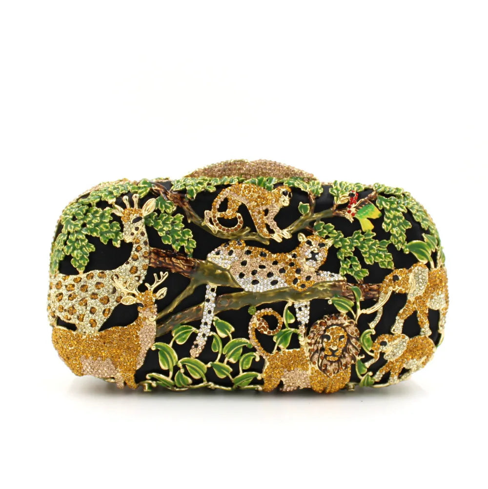 Forest Safari Animal Clutch, 3D Embossed Wildlife Evening Bag for Women. OEM Custom Jungle Theme Purse, Low MOQ Wholesale from F