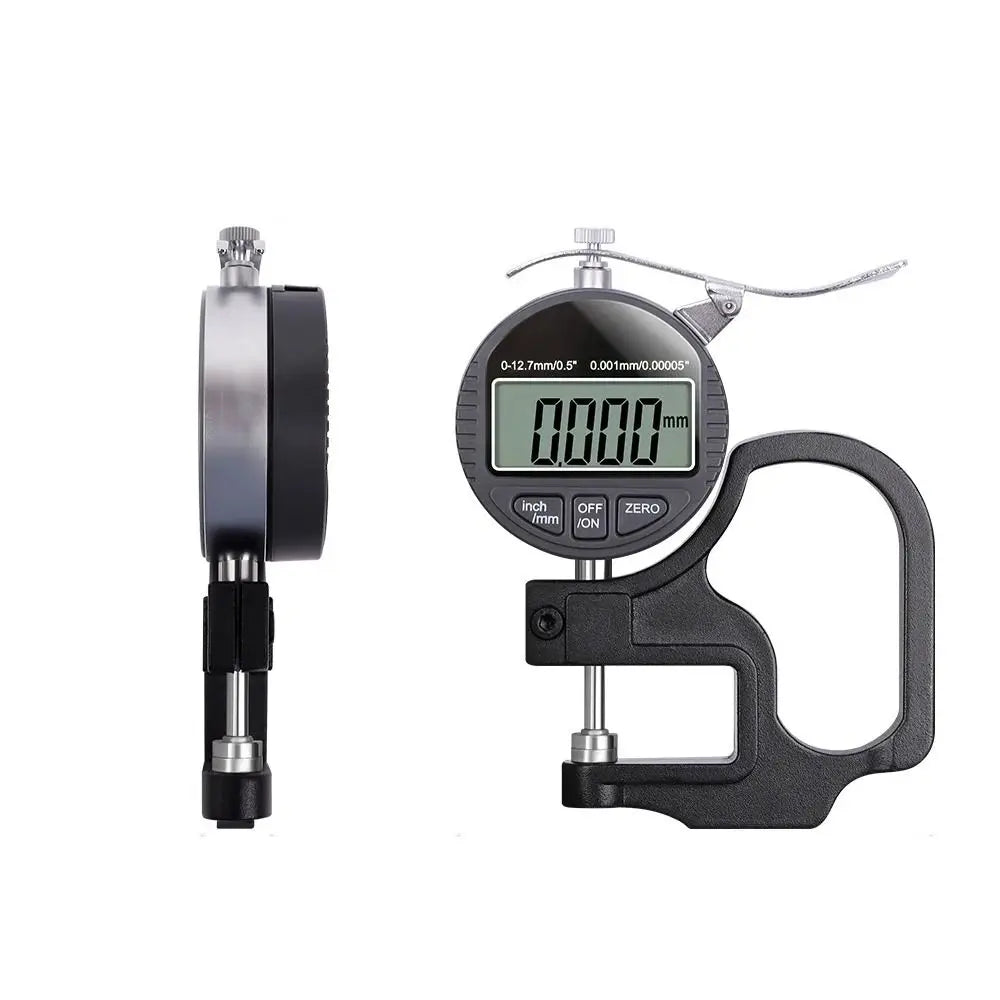 0.01/0.001mm Electronic Thickness Gauge Range 0-12.7mm LCD Screen Display Digital Thickness Tester High Precision Portable