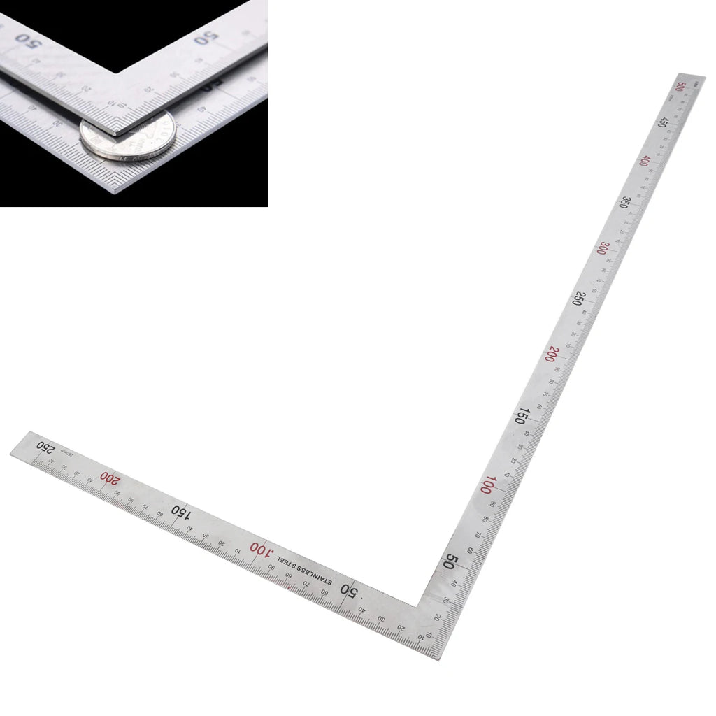 1pc Metal Steel Square Set 90 Degree Angle Metric Try Mitre Square Ruler 150 x 300mm 250x500mm Measurement Instruments