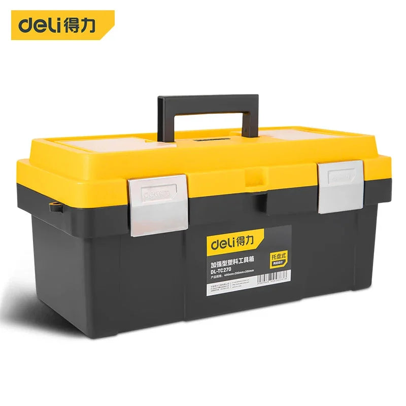 Deli Multiple Styles Household Multifunction Tool Box Double Layer Compartment Storage Organizer Toolbox for Hardware Tools Case