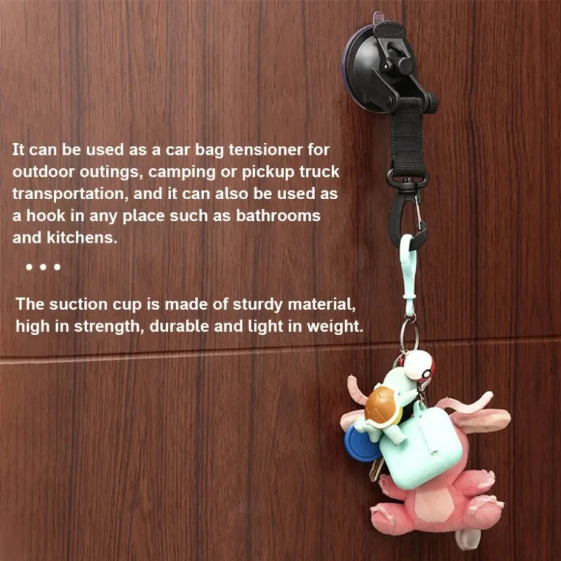 Strong Car Suction Cup Anchor Heavy Duty Tent Securing Hook Outdoor Camping Canopy Awning Tarp Tie Down Carabiner