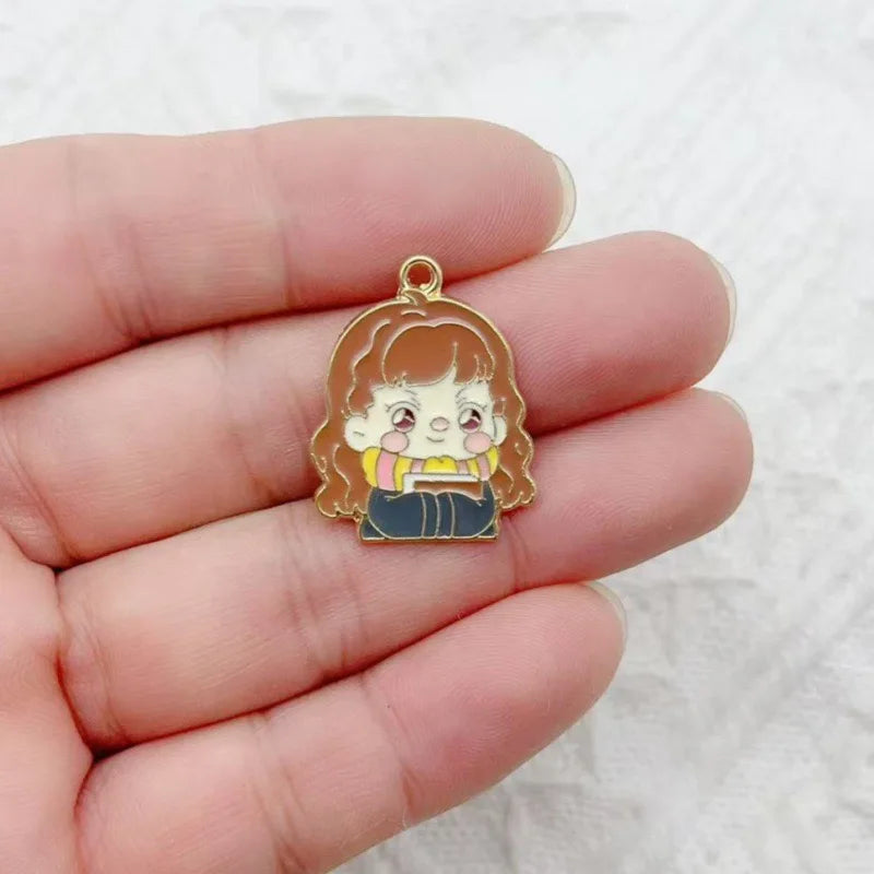 10pcs Cartoon Character Alloy Drip Oil Jewelry Accessories DIY Pendant Earrings Bracelet Keychain Necklace Pendant