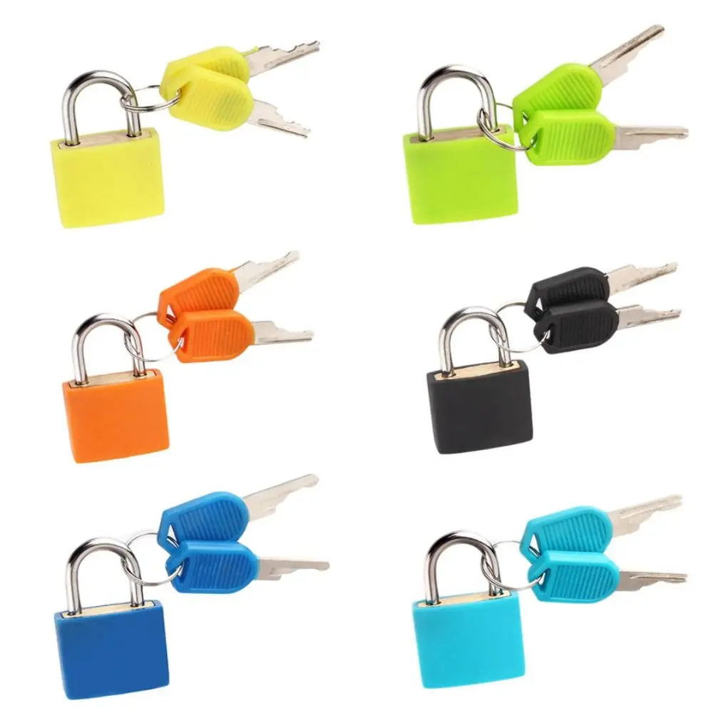 23mm Coloured Home Ornament Dormitory Appliances Small Luggage Lock Suitcase Padlock Cabinet Door Bookbag with 2 Keys