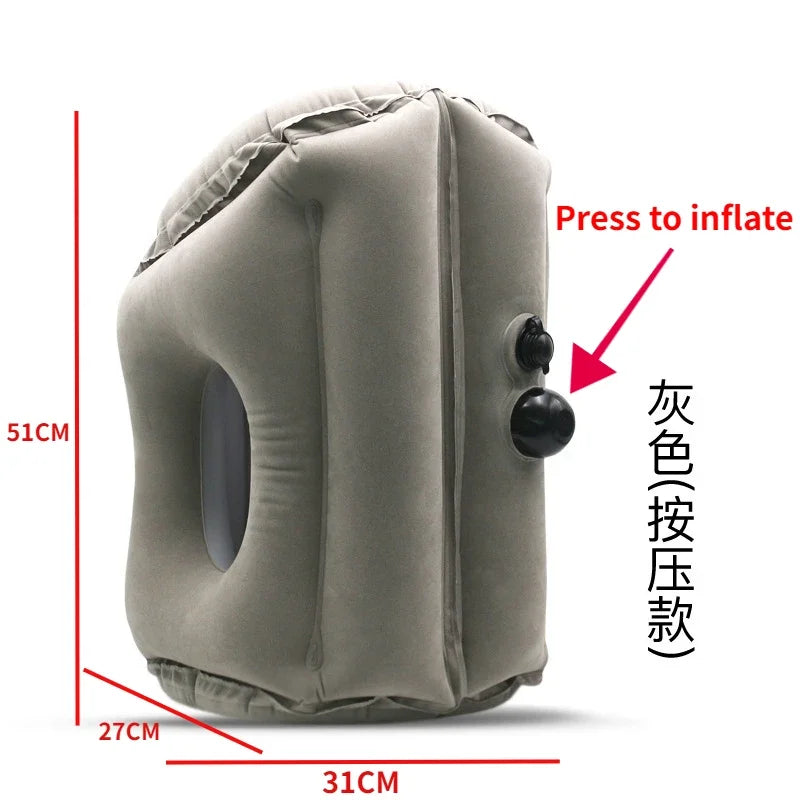 Upgraded Inflatable Air Cushion Travel Pillow Headrest Chin Support Cushions for Airplane Plane Car Office Rest Neck Nap Pillows