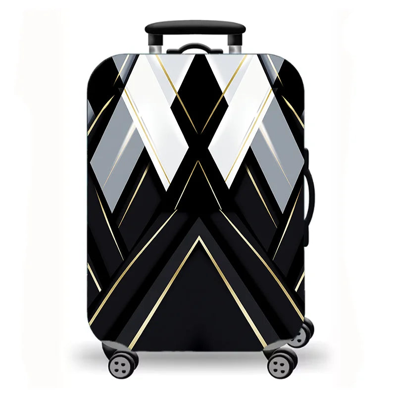 Luggage Cover,Abstract Geometric Marble Colorful Art Print Stretch Suitcase Protector,Washable Anti-Scratch Travel Baggage Cover