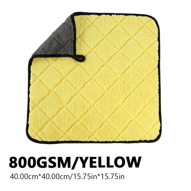 SEAMETAL Thicken 800GSM Car Washing Towel Ultra Soft Scratch-Free Cleaning Towel 2-Sided High Abosorbent Drying Cloth Clean Rag