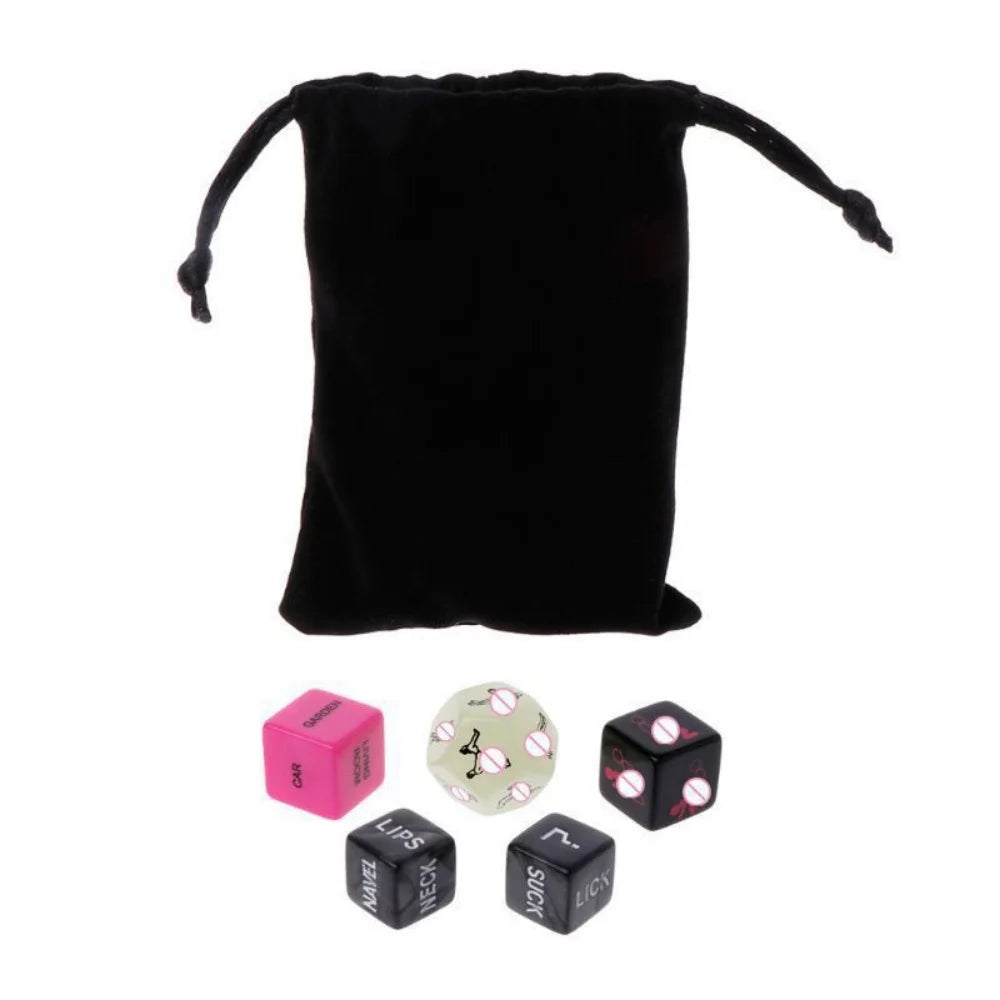 Glow in Dark Sexy Dice Set - 6Pcs Adult Couple Game for Romantic Nights, Foreplay Position Dice, Fun Love Toys for Couples Party