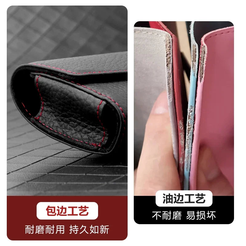 Car Sun Visor Sunglasses Case Hanger Fastener Top layer Cowhide Eyeglasses Holder Card Ticket Storage Box Accessories