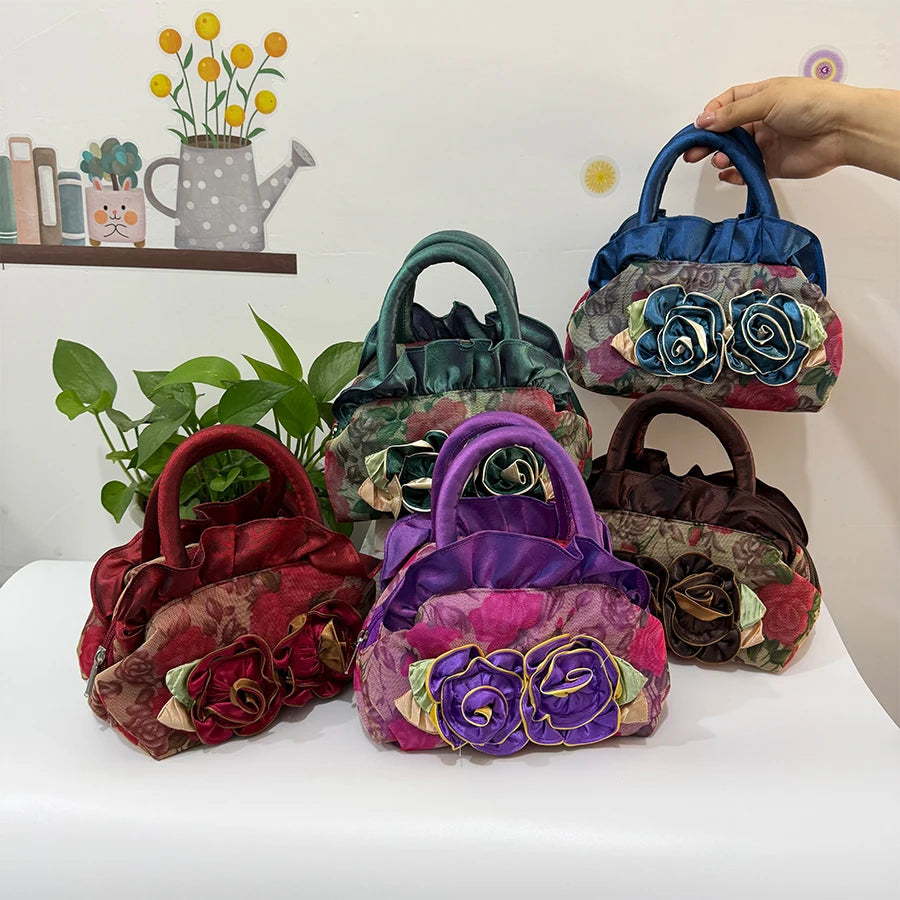 New style sweet lady bag - mini bag - small Xiang Mei lady's flower bag - zero wallet - silk fabric bag - princess bag