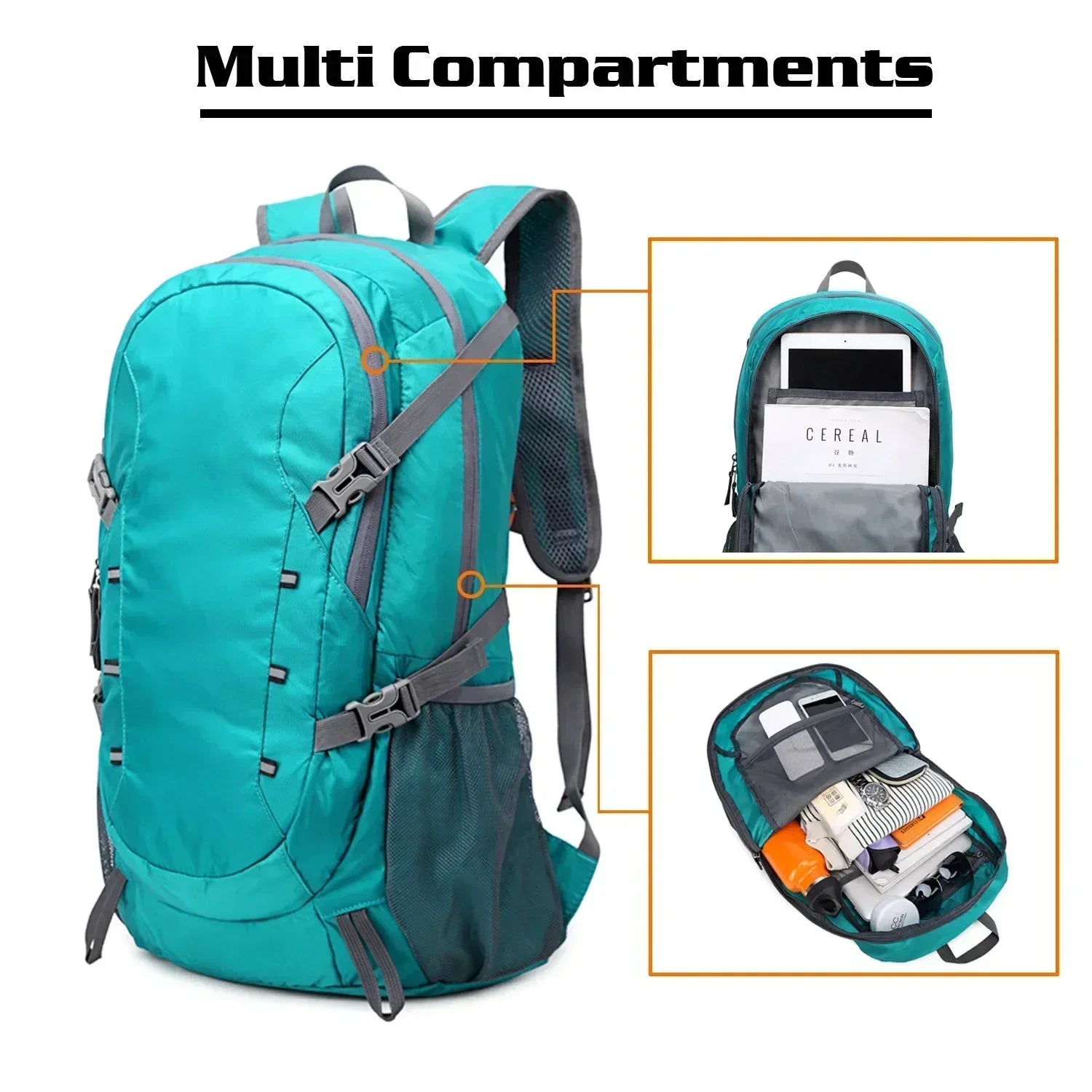 40L Outdoor Foldable Backpack Ultralight Waterproof Soft Camping Shoulder Pack Climbing Travel Mountaineering Camping Hiking Bag