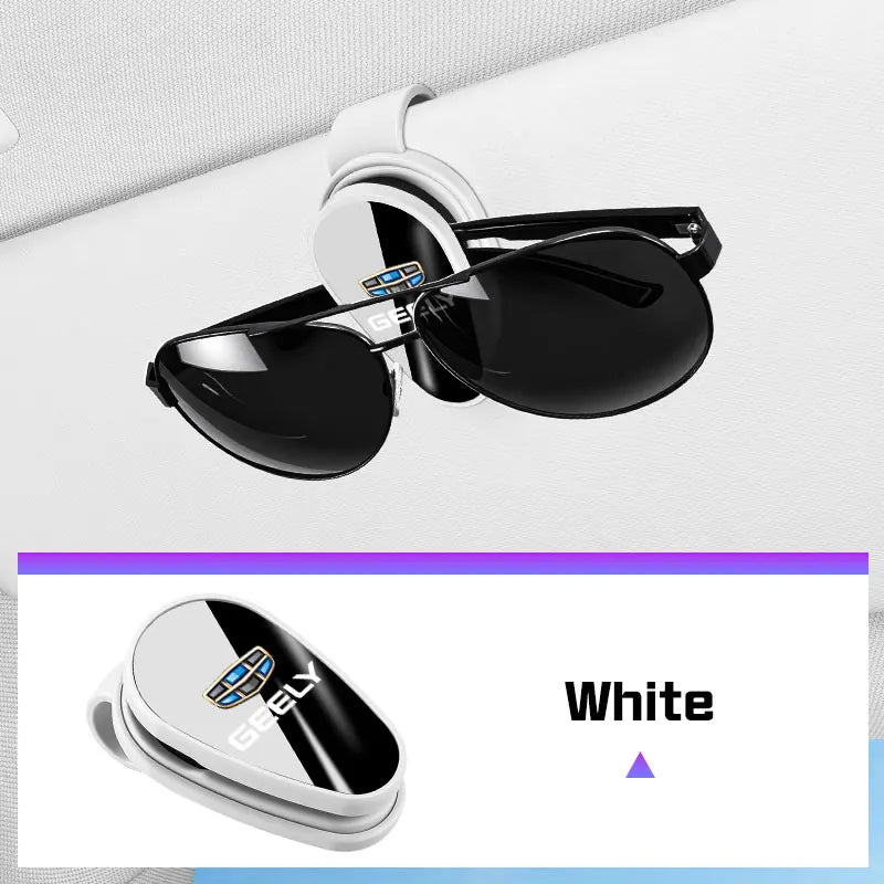 Universal Car Glasses Clip Card Ticket Holder For Geely Galaxy L7 L6 Boyue Borui Coolray Emgrand GE Auto Sun Visor Glasses Box