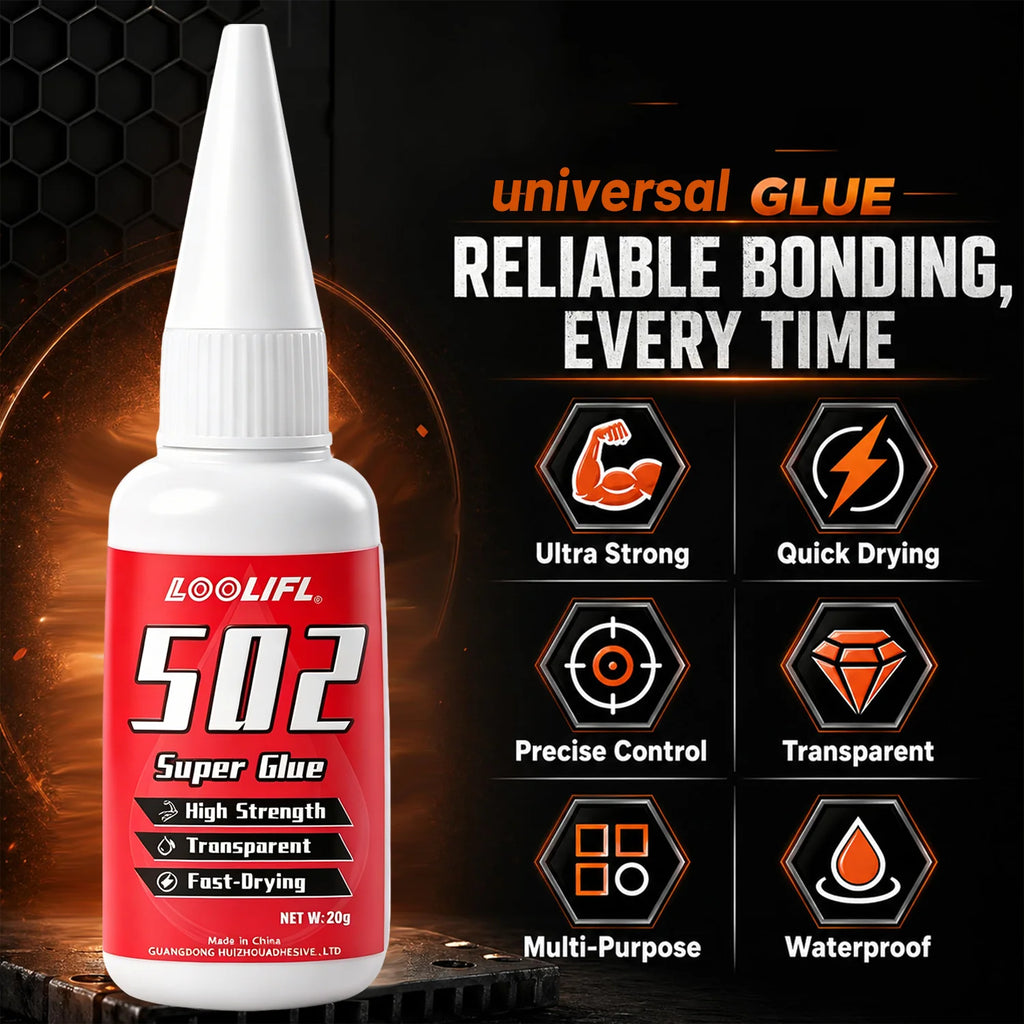 Quick Dry Super Glue 502 Instant Strong Bond Multi‑purpose Clear For Home Industrial Daily Fixing Metal Wood Glass DIY Repair