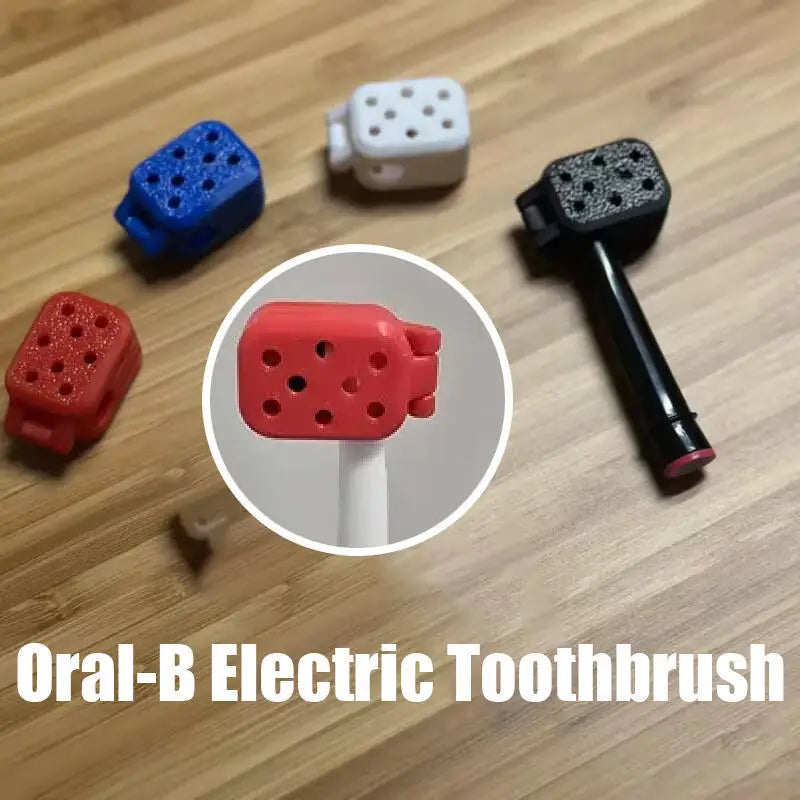 4PcsOral-B Electric Toothbrush Head Covers, Breathable Ventilated Travel Storage Cases, Dust Proof Protective Caps, Random Color