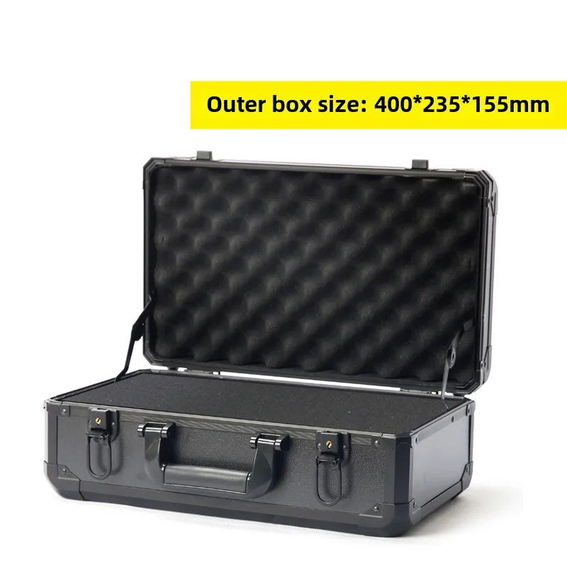 Portable Aluminum Frame Tool Case Instrument Equipment Safety Organizer Box Multifunctional Storage Box Shockproof Tool Case