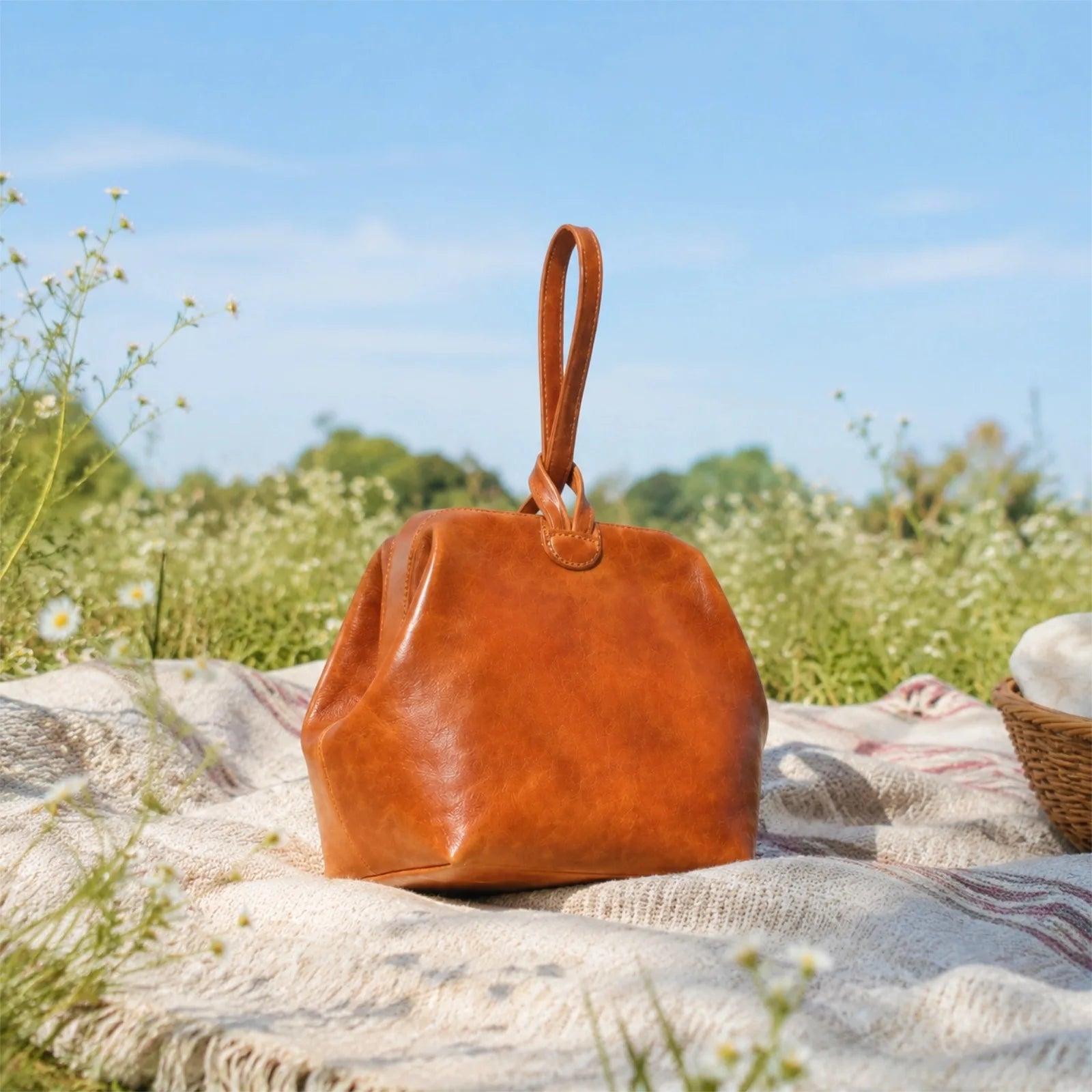 CONTACT'S Summer Small Handbags for Woman  Full Grain Leather Handmade Seaside Travel Causal Bag Fashion 2026 Ladies Handbag