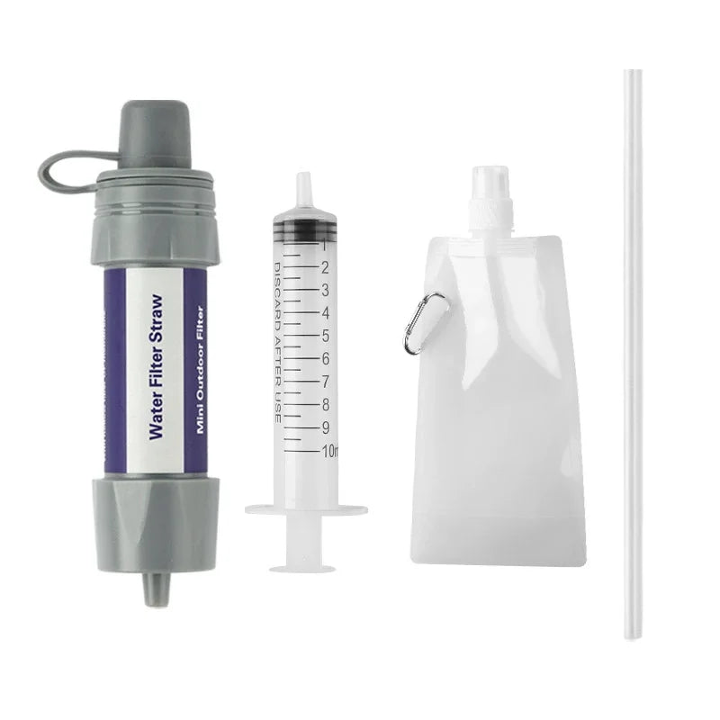 Outdoor Water Filter Straw Portable Emergency Water Purifier for Camping Hiking Survival Travel Filtration System