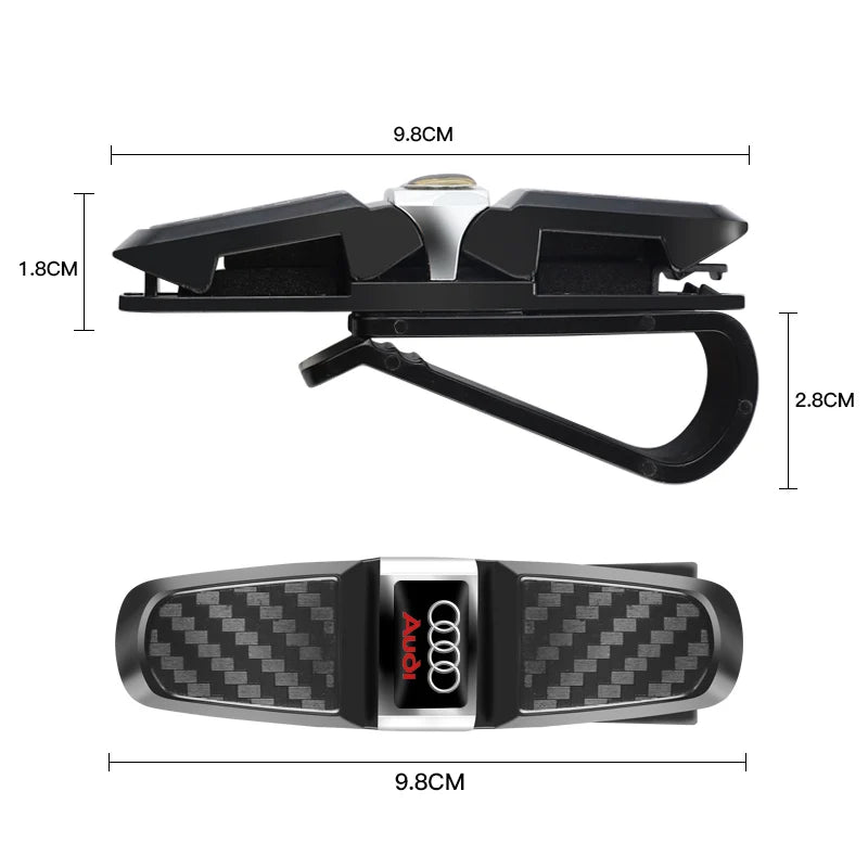 Car Sun Visor Clip 360 Rotation Sunglasses Ticket Card Clamp For Audi A4 A3 A6 TT S4 S5 S6 A1 A2 A5 A7 A8 Q1 Q2 Q3 Q4 Q5 Q6 Q7 Q