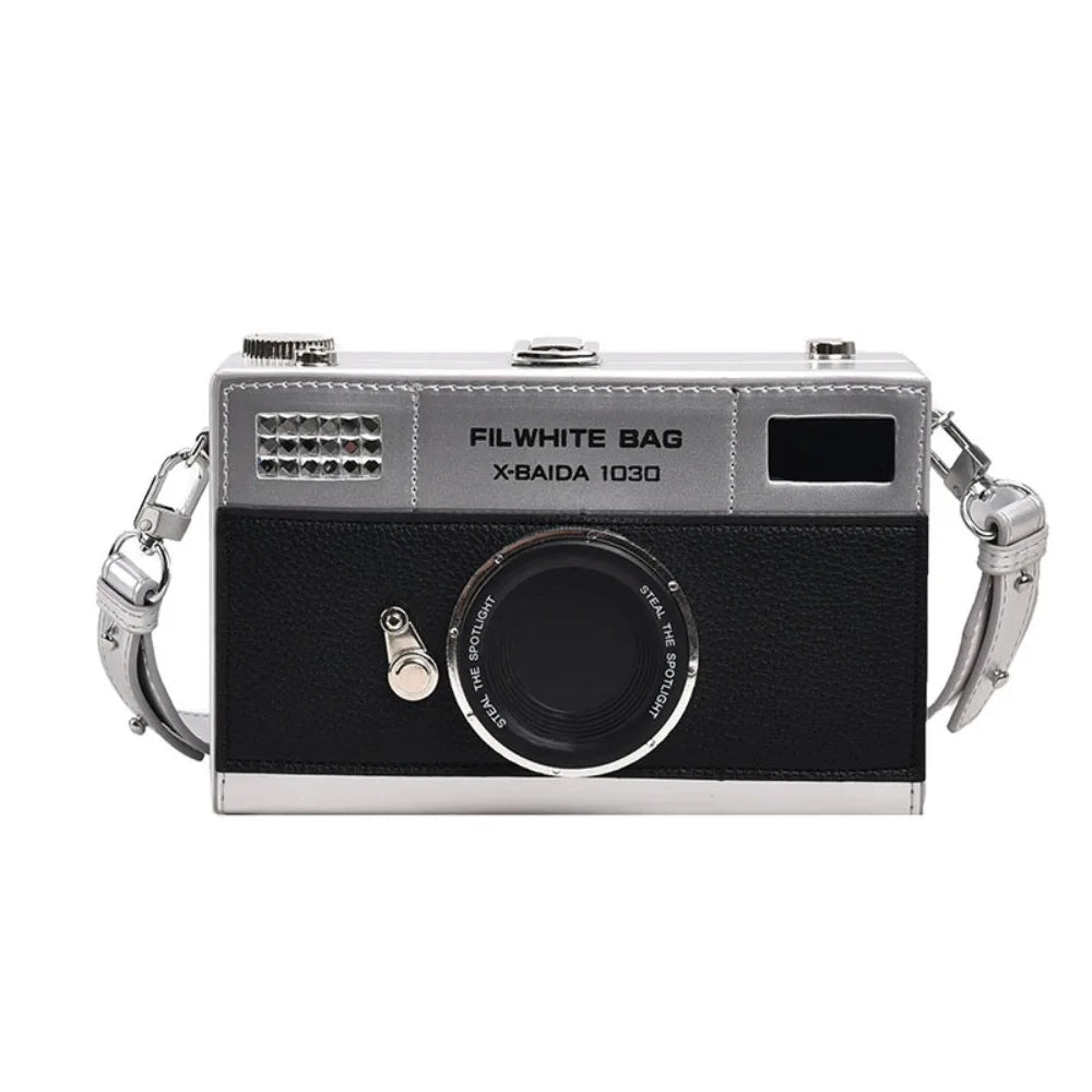 Elegant PU Camera Shoulder Bag Small Bag Shoulder Bag Funny Box Bag Crossbody Bag Large Capacity Wedding
