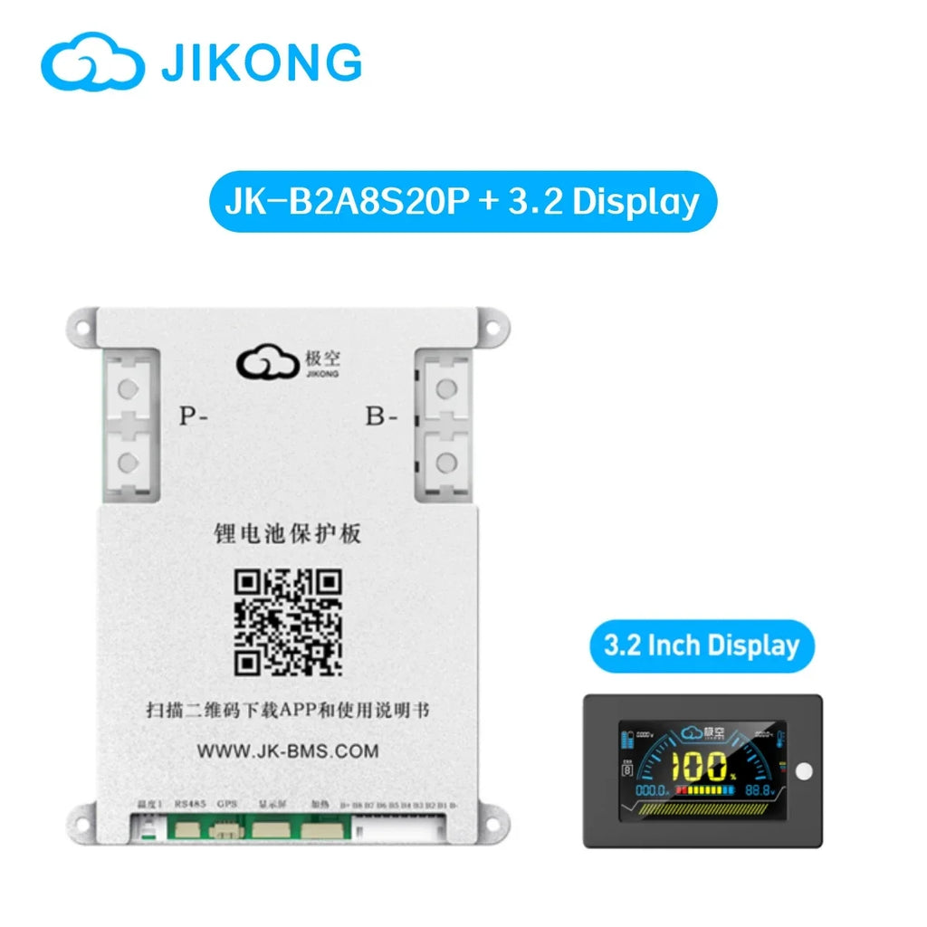 JIKONG JK-B2A8S20P BMS Lifepo4 Li-Ion Lto Battery 200A Active Balanced Smart BMS 4S-8S 12V/24V Active Balance Current 2A