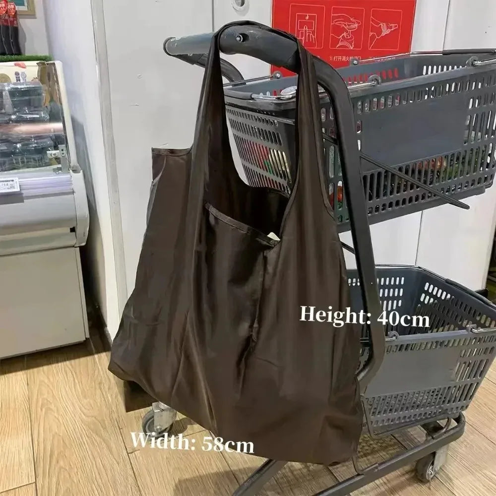 Extra Large Reusable Grocery Shopping Bags Washable Heavy Duty Nylon Foldable Waterproof Eco Friendly Totes Travel Storage Pouch