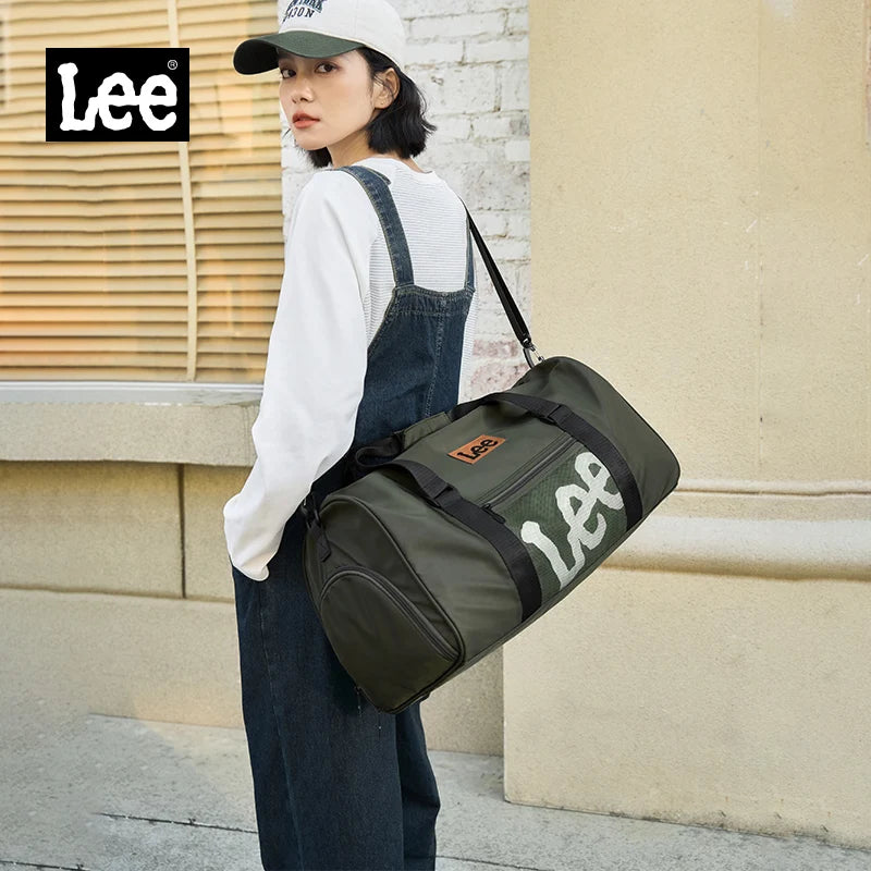 LEE Gym Duffel Bag Short Trip Luggage Travel Bag Unisex Waterproof Large Size Sport Training Dry Wet Bag with Shoe Compartment