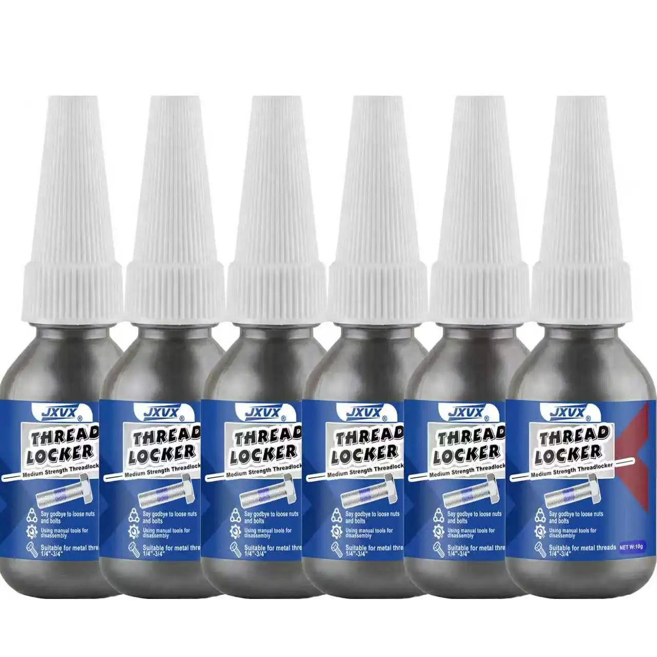 JXVX 10ML Anaerobic Epoxy Adhesive Ethread Lock Blue Medium Strength, Industrial Thread Sealant Replaces Washers Can Prevent Loo