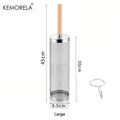 Round Barbecue Grill Basket Set, Stainless Steel Rolling BBQ Cage, Wire Mesh Cylinder Grilling Rack, Outdoor Camping Essential
