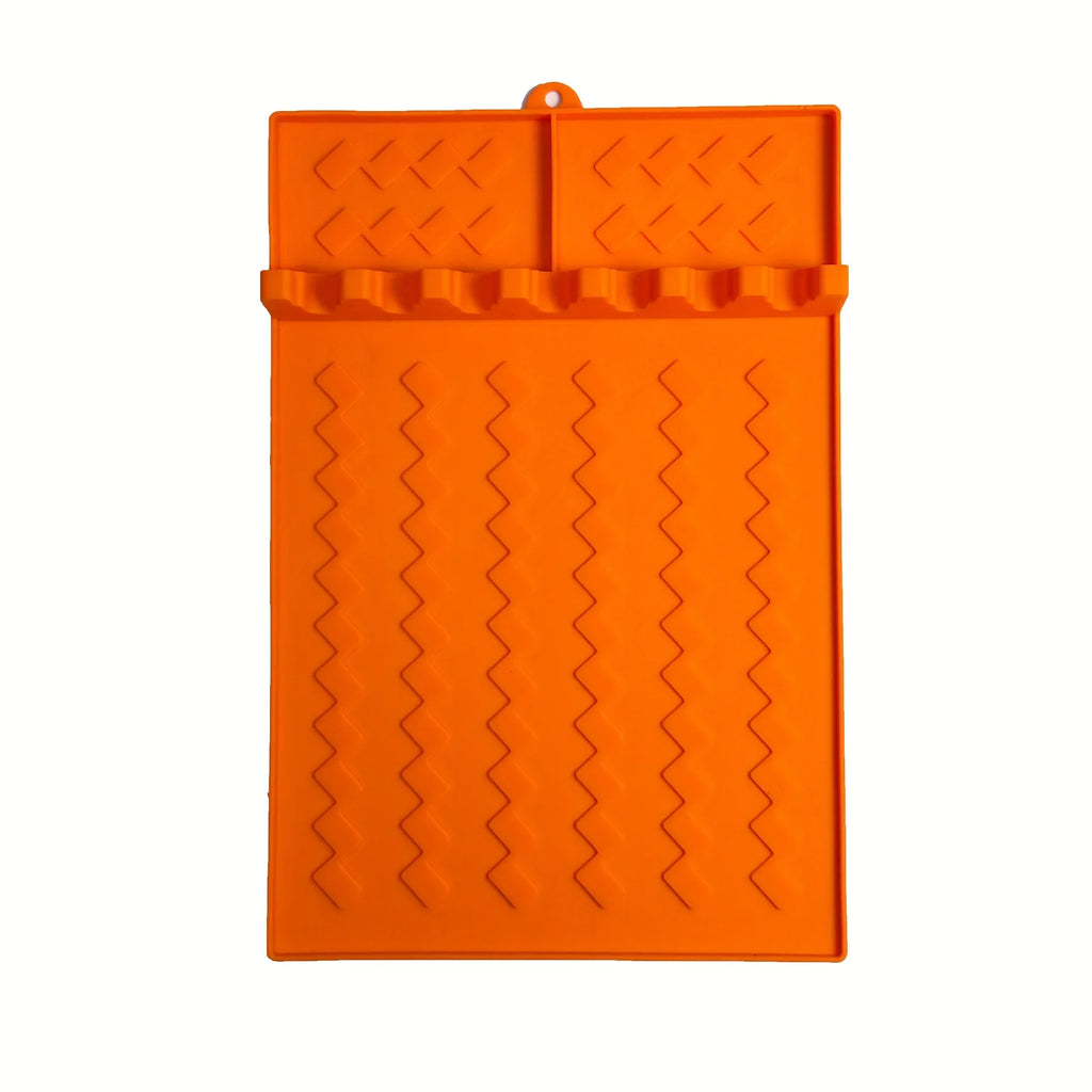 Silicone  Mat for Side Burner Rack Kitchen Utensil Storage Holder Outdoor Grill Countertop Silicone Pad with Drip Tray