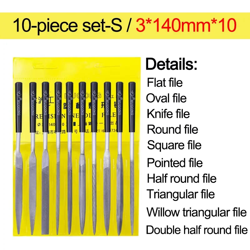 3/5/10pcs/set Metal Needle File Set Wood Rasp Metal Polishing Hand FileTools Steel Rasp Needl Filing For Metal Glass Stone Wood