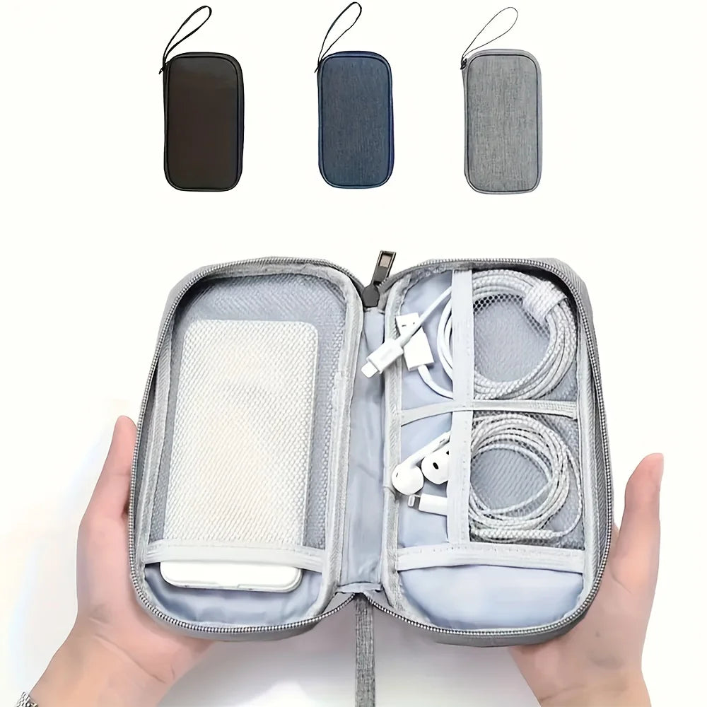 Cable Organizer Bag Double Layer Waterproof Portable Travel Digital Accessories for Power Bank Earphone Charger USB Cord Phone
