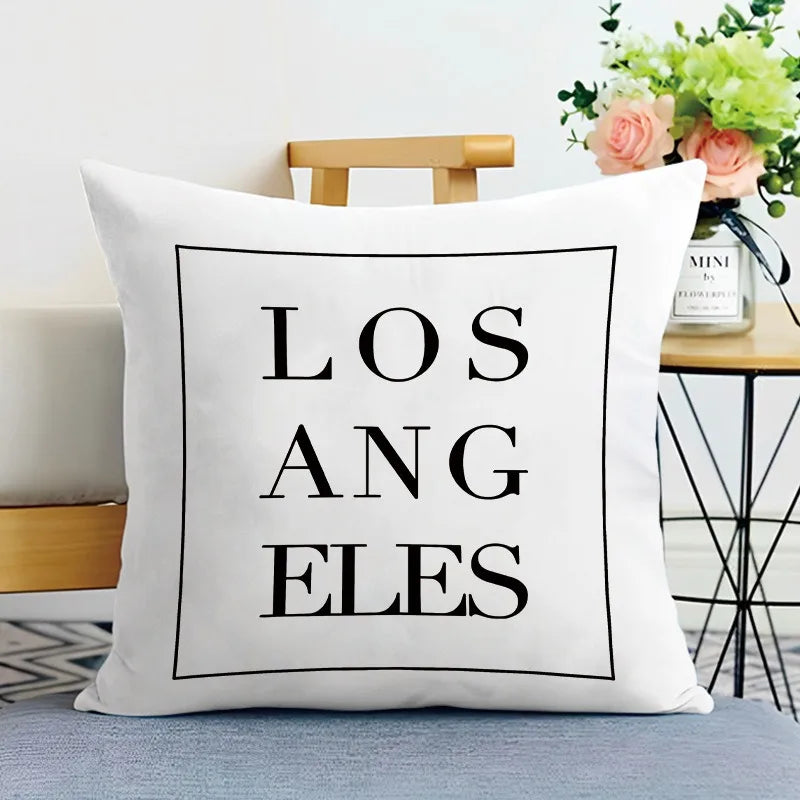 Black and White Ins Style Double-sided Printed pillow cover Short plush Suitable living rooms bedrooms sofas throw cushion cover