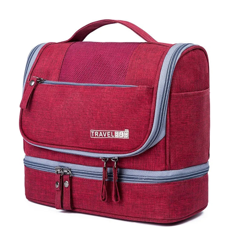 Portable Toiletry Washbag with Hanging Hook Waterproof Women Bathroom Cosmetic Storage Bag Large Capacity Travel Men Makeup Case