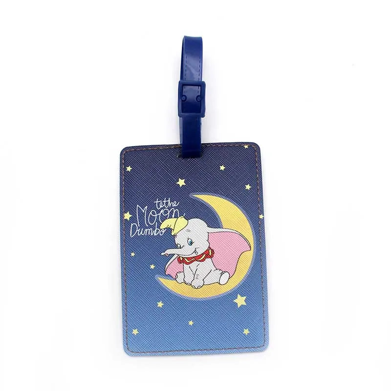 Cute Disney Dumbo Travel Accessories Luggage Tag PU Suitcase ID Addres Holder Baggage Boarding Tag Portable Label