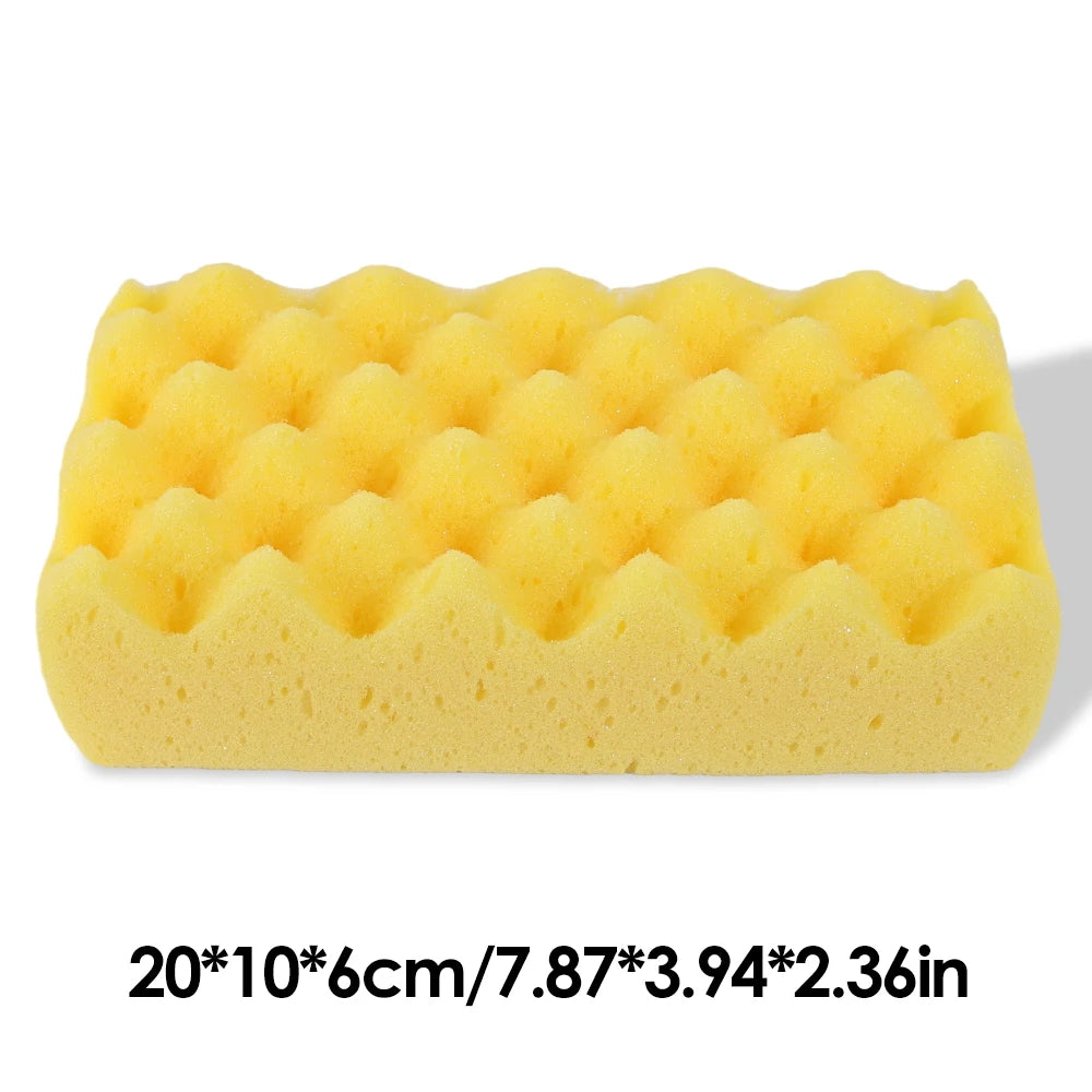 Large Car Wash Sponge Block Car Body Cleaning Stain Removal High Density Wave Pattern Water Absorbent Sponge Car Paint Care Tool