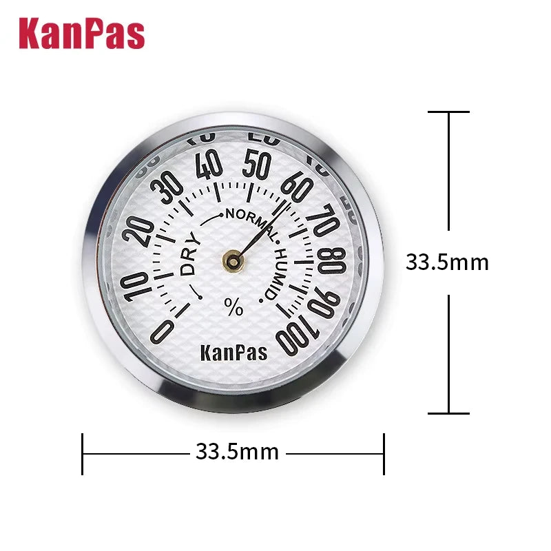 KANPAS Thermometer Hygrometer Mechanical Temperature Humidity Gauge Premium Metal Case No Battery for Car RV Home Outdoor Guitar