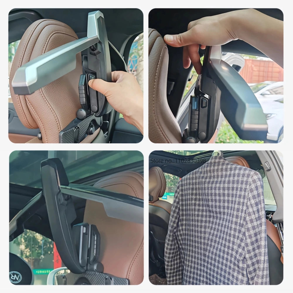 Car Coat Hanger For Volvo XC60 XC90 S60 V60 S90 V90 For Porsche Panamera Smart #3 Clothes Rack Suit Stand Bag Hook Shrankable