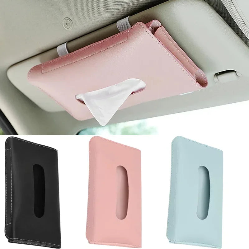 Car Tissue Box PU Leather Popular Waterproof Cars Interior Storage Boxes Auto Storages Decoration Accessories