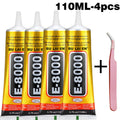 E-8000 Glue For Phone Universal Glass Plastic DIY Glue E8000 with Precision Applicator Glue E8000 Mobile Phone Screen High-Strength Waterproof Adhesive Includes precision tweezers 15ML 50ML 110ML.