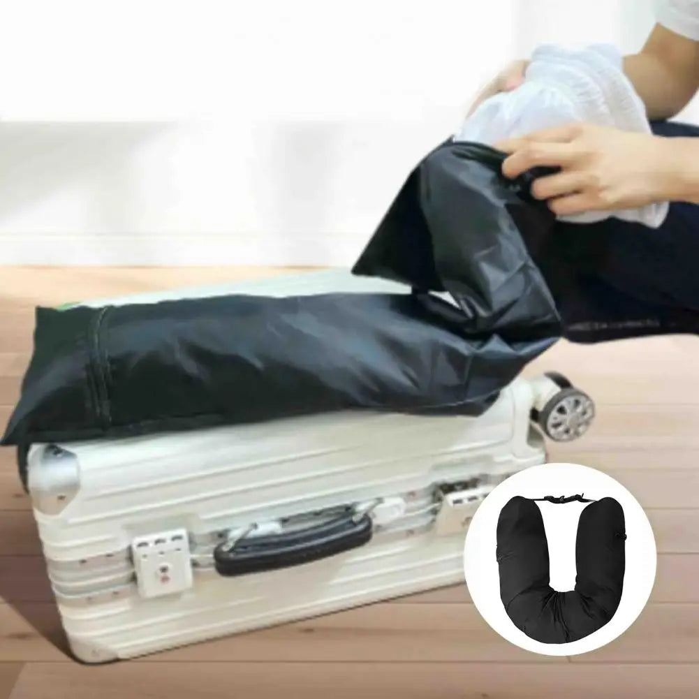 Travel Neck Pillow Self-filling Travel Pillow Portable Stuffable Neck Pillow for Travel with Refillable Support Cushion for Car