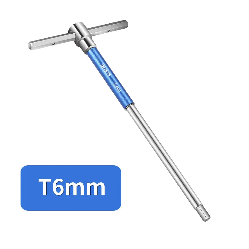 T-Type Hex Torque Wrench Mechanical Workshop Hand Tools Elongated Rotating Hexagonal Sliding Rod Screwdrivers 2-10mm