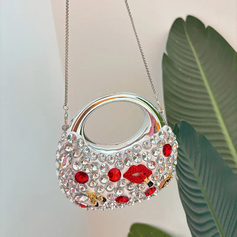 Luxury Sparkling Diamond Studded Dinner Bag Fashionable Acrylic Handbag Versatile Mini Crossbody Bag