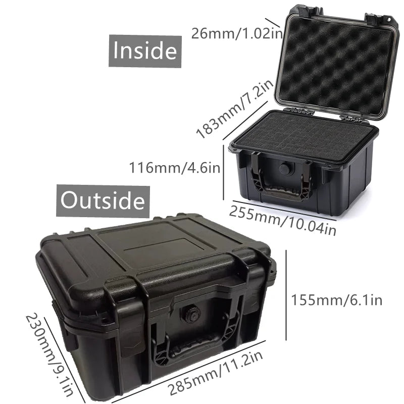 Waterproof Hard Toolbox Portable Plastic Suitcase Tools Impact Resistant Precision Equipment Tool Box  with Sponge Storage Box