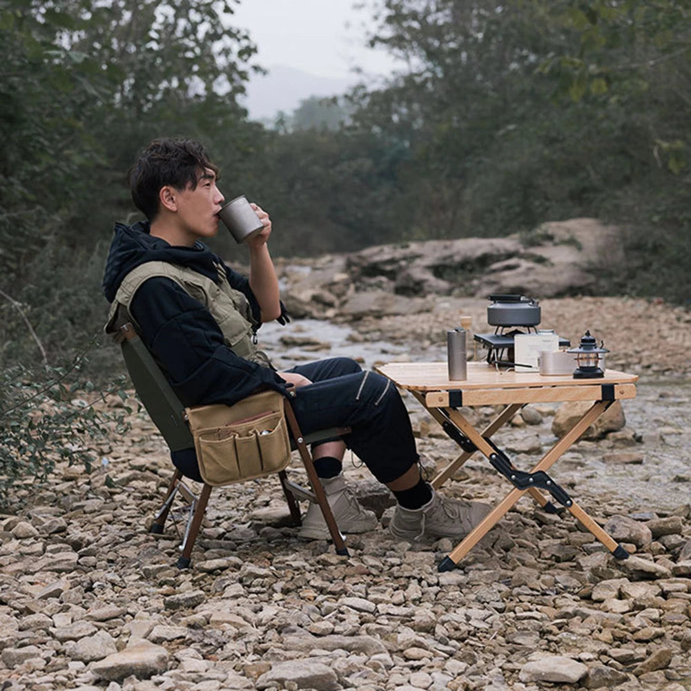 Camping Chair Armrest Storage Bag Multifunctional Chair Armrest Organizer Canvas Couch Arm Organizer Portable for Outdoor Travel
