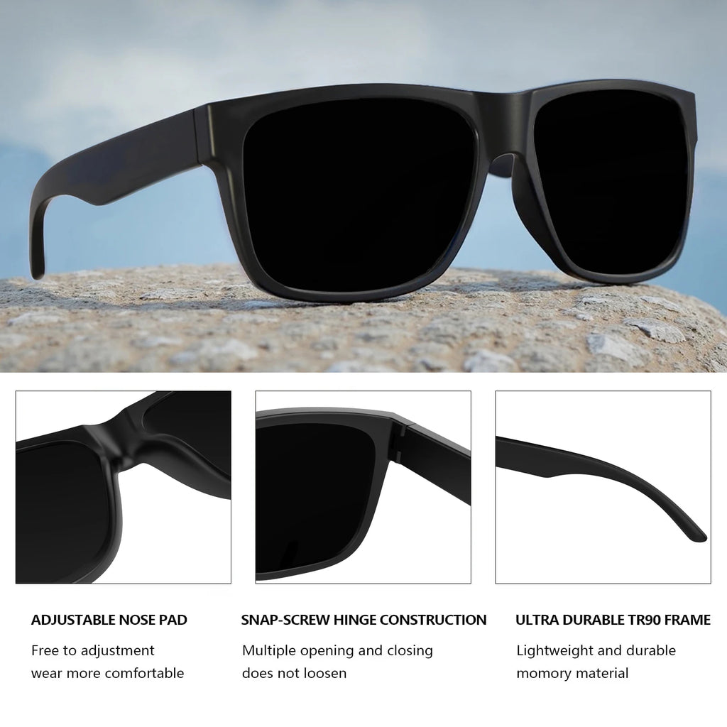 MAXJULI XL Z87 Oversized Sunglasses for Big Wide Head Men Women TR90 UV400 Square Glasses Driving Fishing Z8246