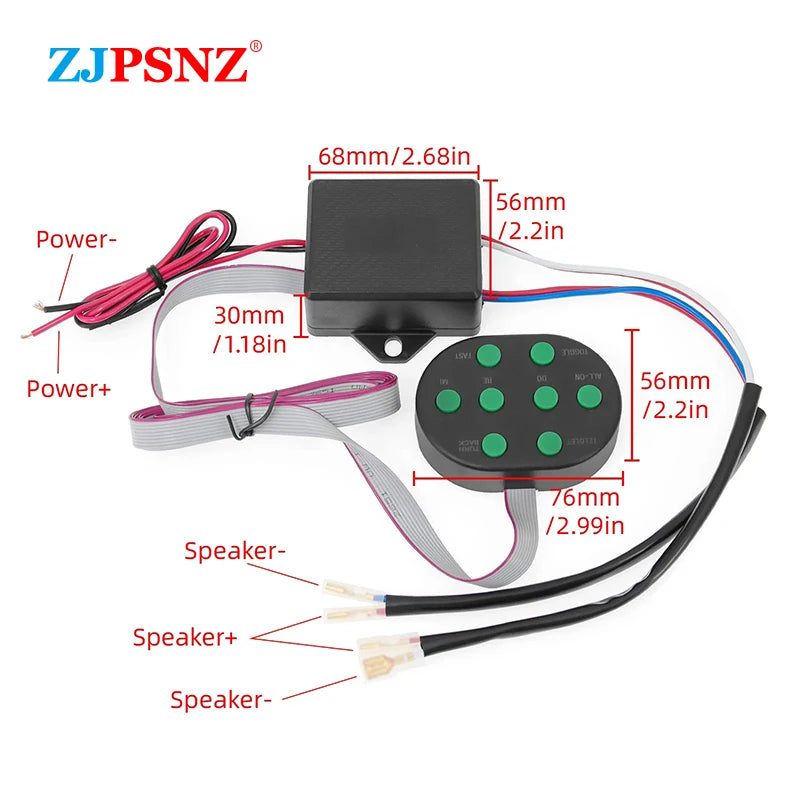 8 Tone Musical Control Box For Vehicles Motorcycles Car With 8Sound Control Box Button Universal 12V Ultra-high Volume Control